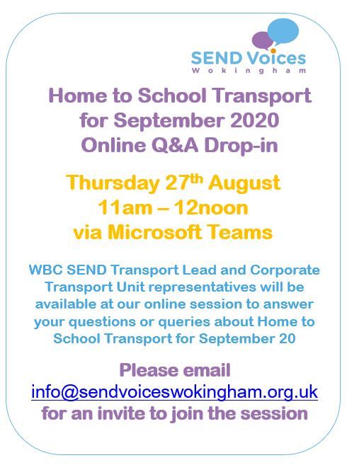 Home to School Transport for September 20 - Update from SEND Team